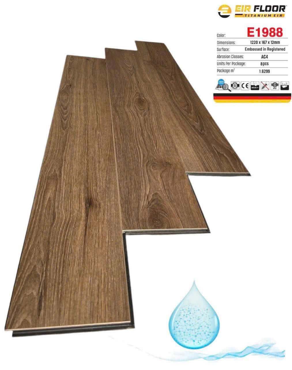 Sàn gỗ cốt đen EIR Floor E1988