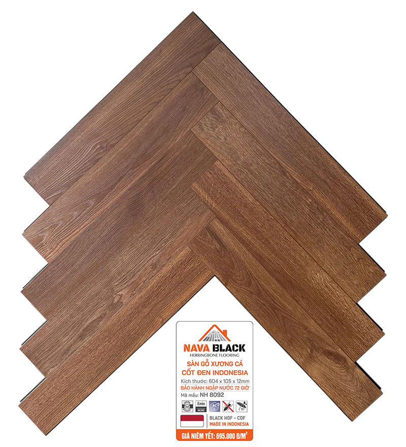 Sàn gỗ xương cá Nava Black NH 8092